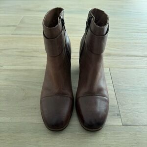 Korks Women's Boots Hanska Leather Booties Shoes Dark Brown Size 7